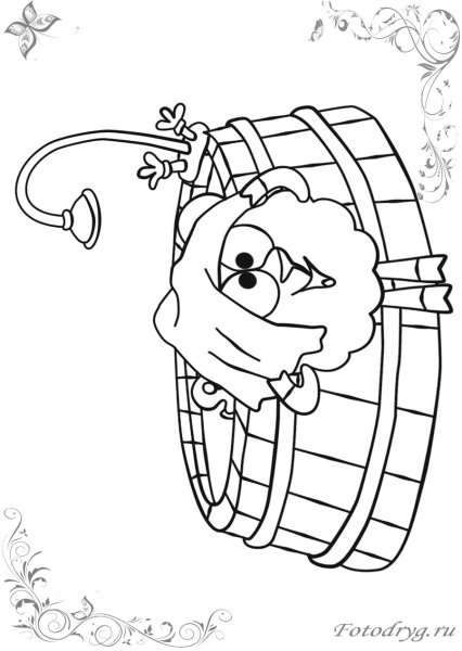 Смешарик Крош футбол раскраска
