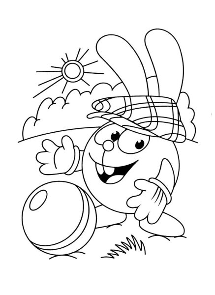 Смешарики и спорт раскраски для детей