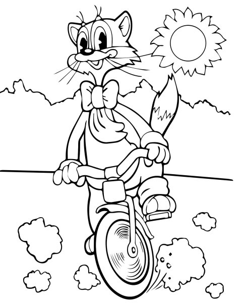 Кот Леопольд раскраска для детей