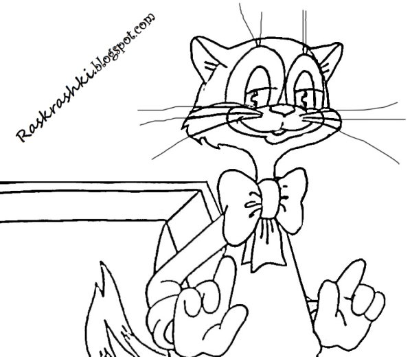 Кот Леопольд раскраска