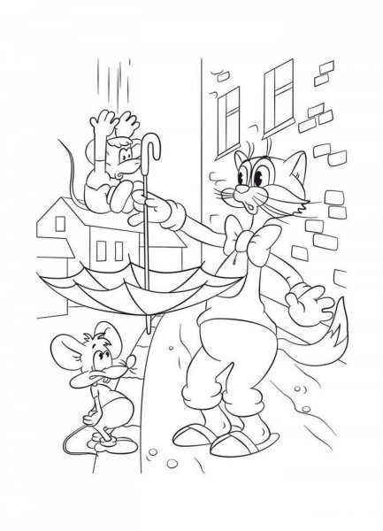 Раскраски Союзмультфильм кот Леопольд