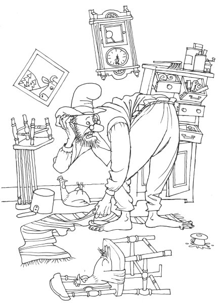 Петсон и Финдус раскраска для детей