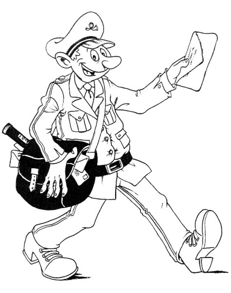 Раскраска почтальон