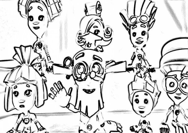 Раскраска Фиксики шпуля