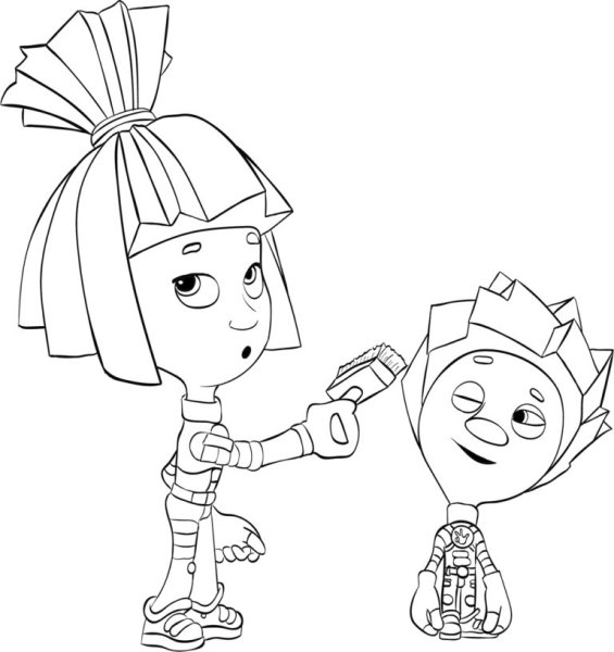 Раскраска Фиксики Симка и Нолик