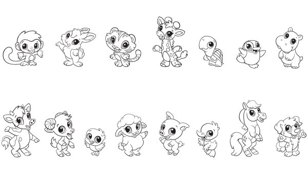 Раскраска милые зверьки