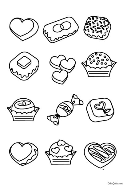 Сладости. Раскраска