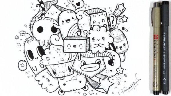 Дудлинг для начинающих монстрики