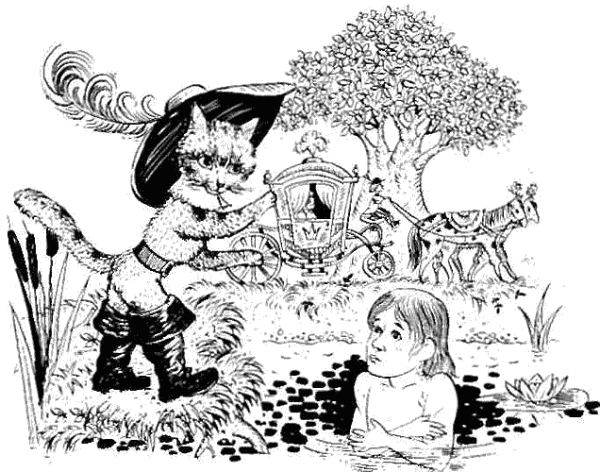 Перро кот в сапогах раскраска