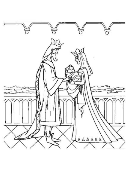 Спящая красавица раскраска