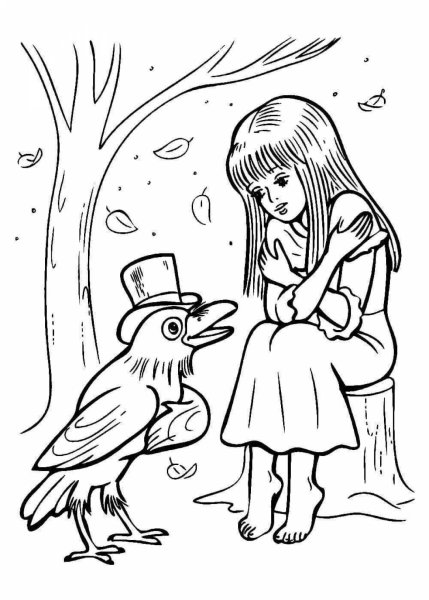 Раскраска Герда из сказки Снежная Королева