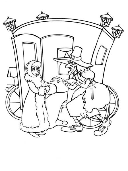 Раскраска к сказке Снежная Королева Герда у принцессы и принца