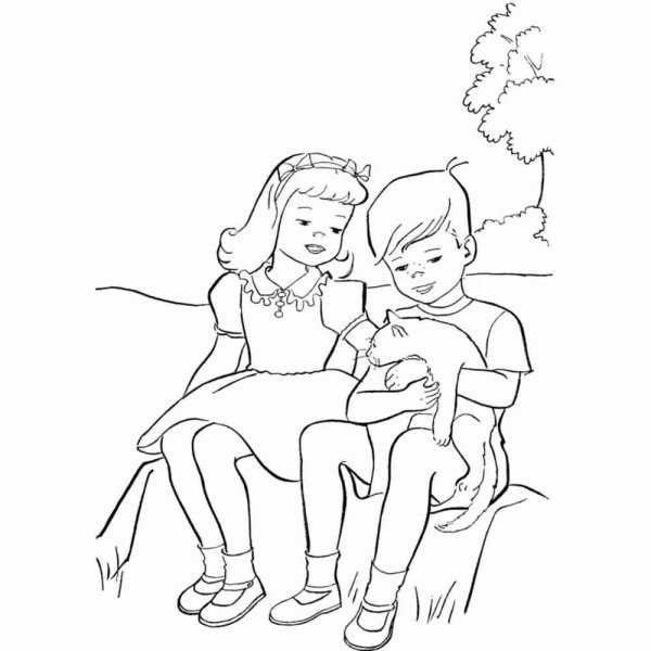 Толстой котенок раскраска