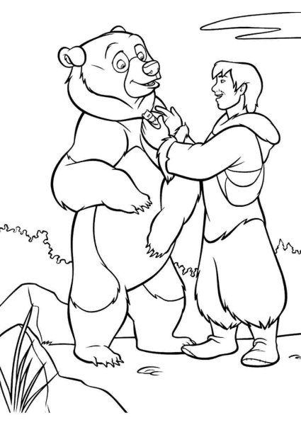 Братец Медвежонок раскраска