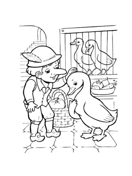 Гауф карлик нос раскраска