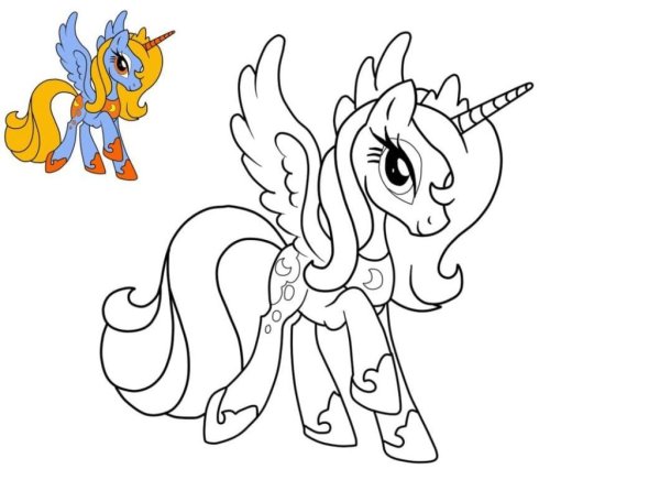 Разукрашки пони принцесса Луна