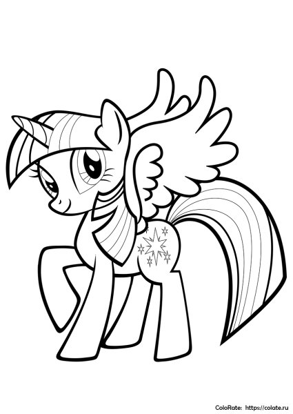 Раскраска Искорка и Радуга Дэш