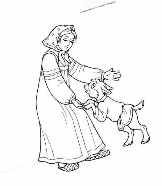 Раскраска по сказке сестрица алёнушка и братец Иванушка