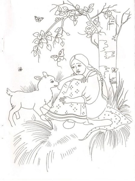 Рисунок к сказке сестрица Аленушка и братец Иванушка