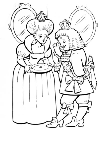 Раскраска к сказке принцесса на горошине