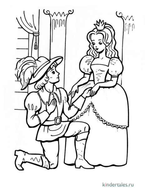 Андерсен принцесса на горошине раскраска