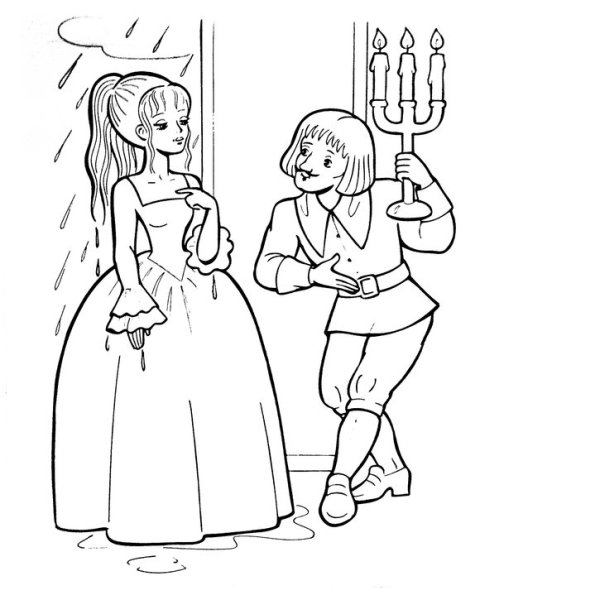 Рисунок к сказке Андерсена принцесса на горошине