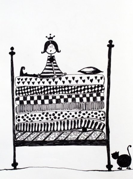 Андерсен принцесса на горошине раскраска