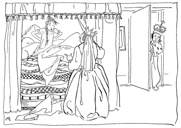 Рисунок к сказке Андерсена принцесса на горошине