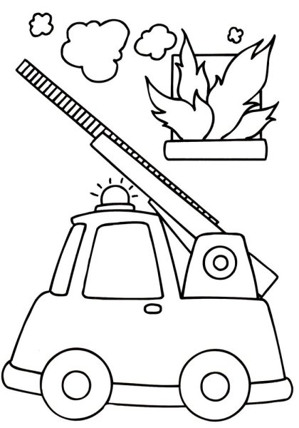 Раскраска пожарный