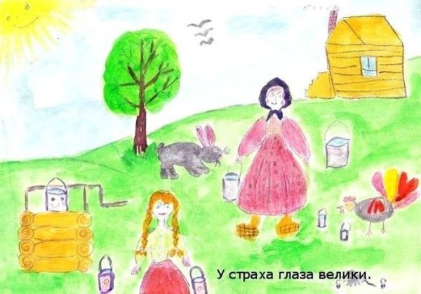 Иллюстрации к сказке у страха глаза велики