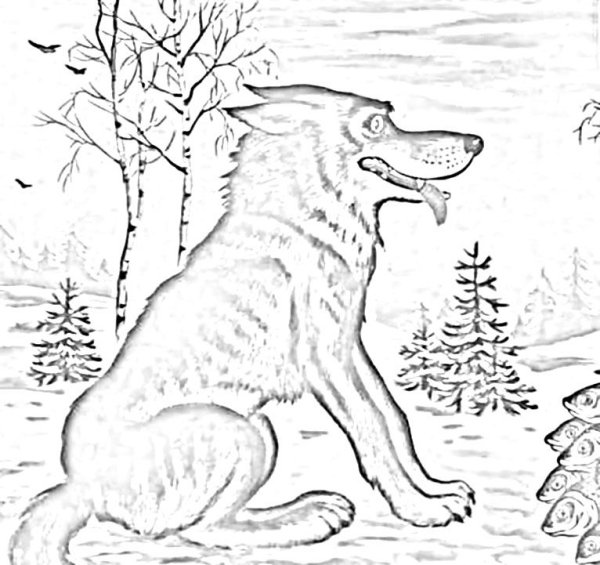 Картинки раскраски лисичка сестричка и серый волк (47 фото)