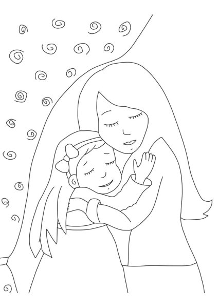 Картинки раскраски мама с ребенком на руках (49 фото)
