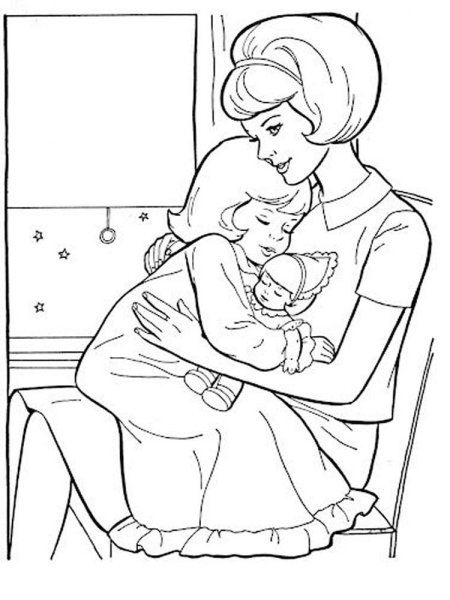 Рисунок мамы раскраска