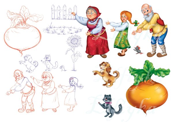 Картинки раскраски персонажи сказки репка отдельно (52 фото)