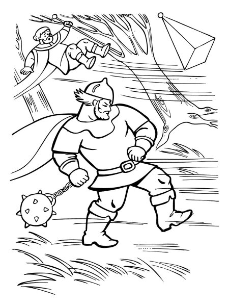 Рисунок к былине Илья Муромец и Соловей разбойник