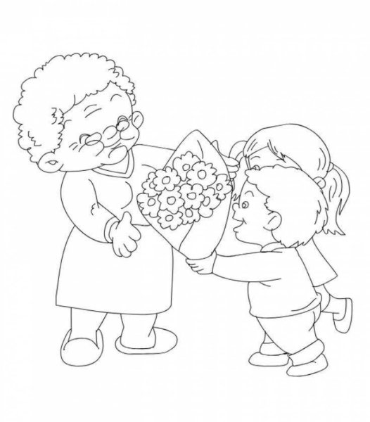 Раскраска с днем рождения бабушка