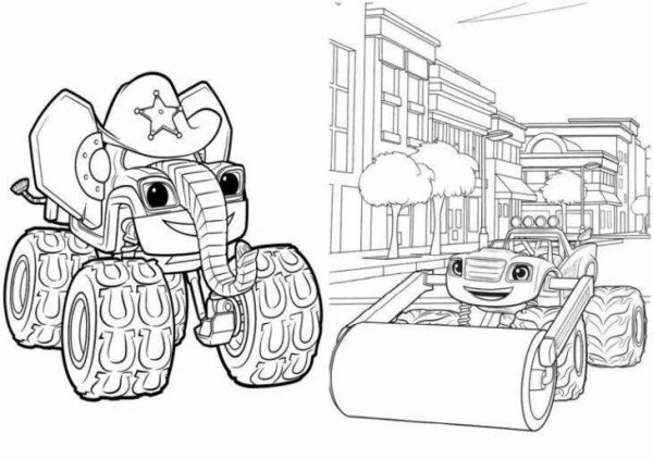 Разукрашка Вспыш и чудо машинки