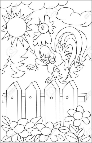 Сказка о золотом петушке Пушкин чб