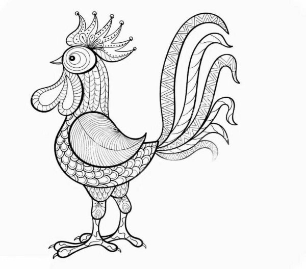 Золотой петушок раскраска