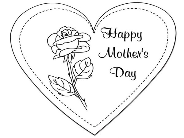 Открытка для мамы раскраска