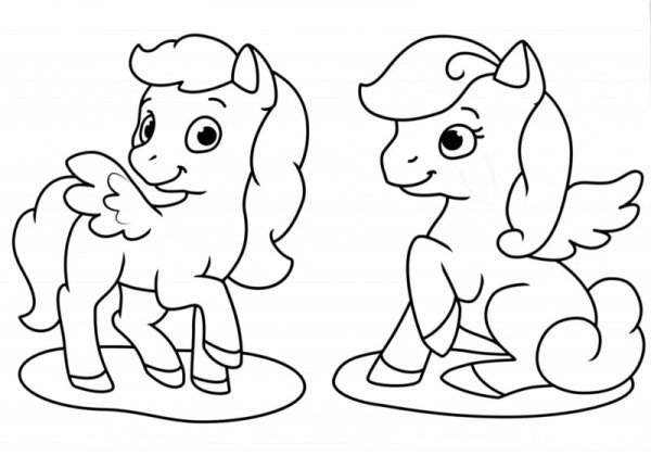 Раскраска. Пони