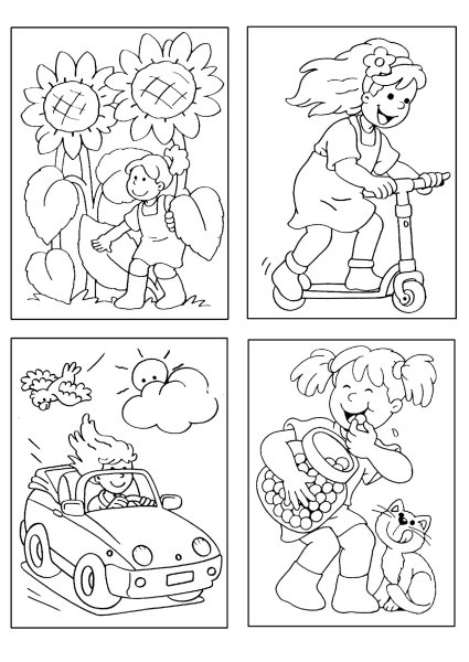 Раскраски для малышей несколько на одном листе