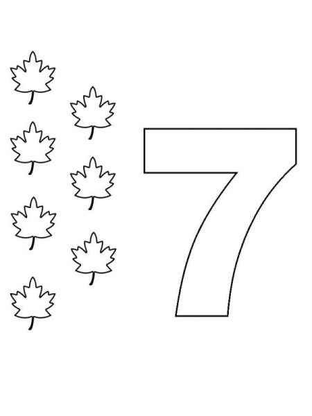 Число 7 раскраска