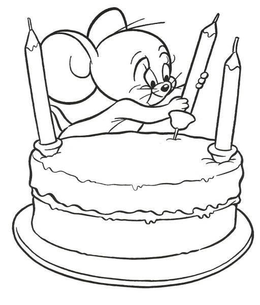 Торт раскраска для детей