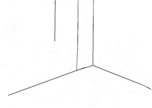 Поэтапное рисование угла комнаты