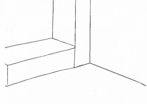 Угол комнаты карандашом