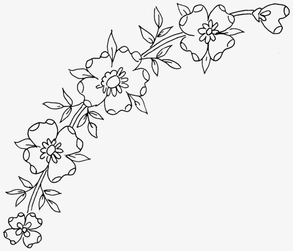 Угловой орнамент для вышивки гладью