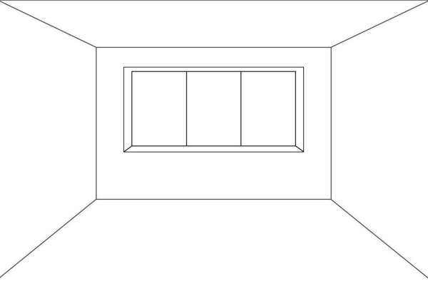 Раскраска комната без мебели