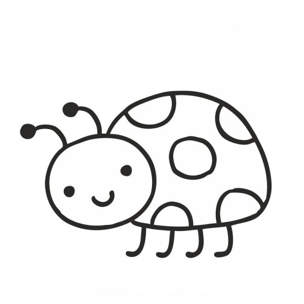 Разукрашка для детей 3 лет Божья коровка