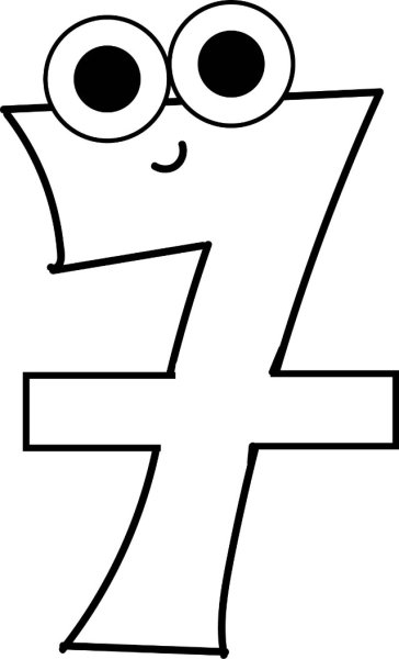 Число 7 раскраска